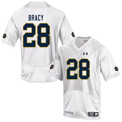 Notre Dame Fighting Irish Men's TaRiq Bracy #28 White Under Armour Authentic Stitched College NCAA Football Jersey WMF0399IP